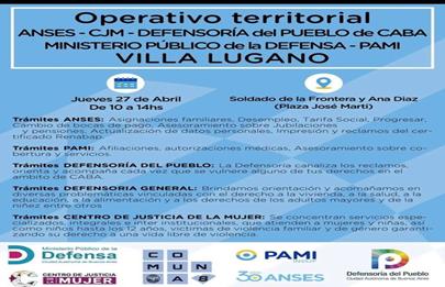 Operativo territorial de organismos en Villa Lugano