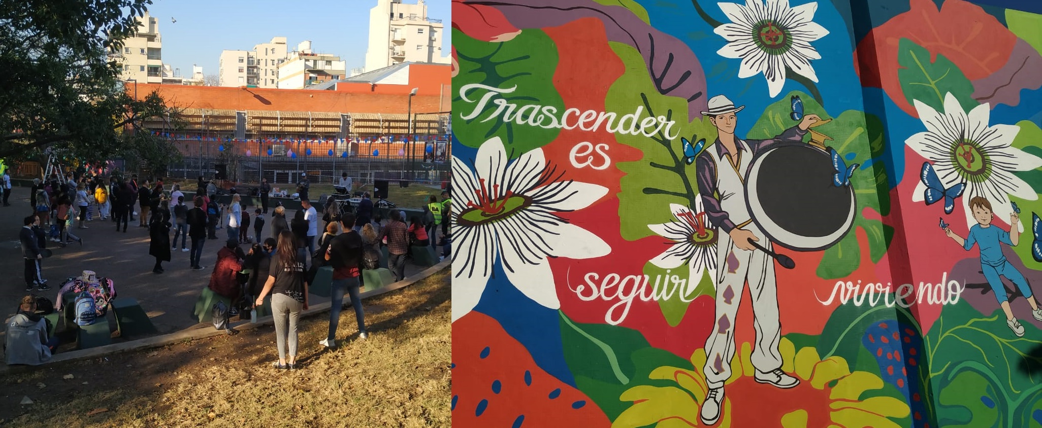 Balvanera: descubren una placa en el mural de Pachu en Plaza Velasco Ibarra