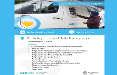 Operativo de Anses en el club Pampero