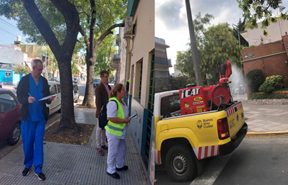 Fumigación de prevención contra el “Dengue” en la Comuna 9