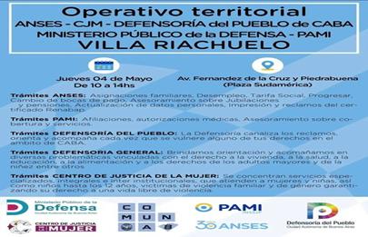 Operativo territorial de organismos en Villa Riachuelo