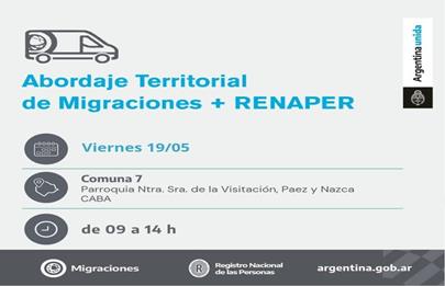Operativo móvil de Renaper y Migraciones en Flores