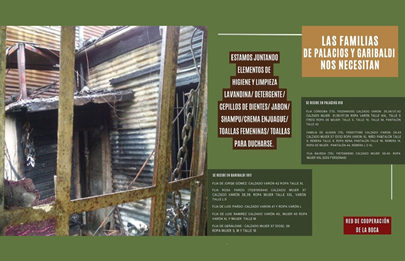 Colecta solidaria para familias de La Boca afectadas por incendios