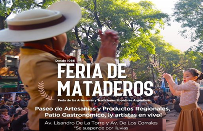 Cuti y Roberto Carabajal en el festejo patrio en la Feria de Mataderos