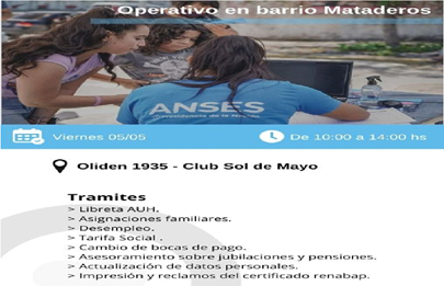 Nuevo operativo ANSES en el club Sol de Mayo