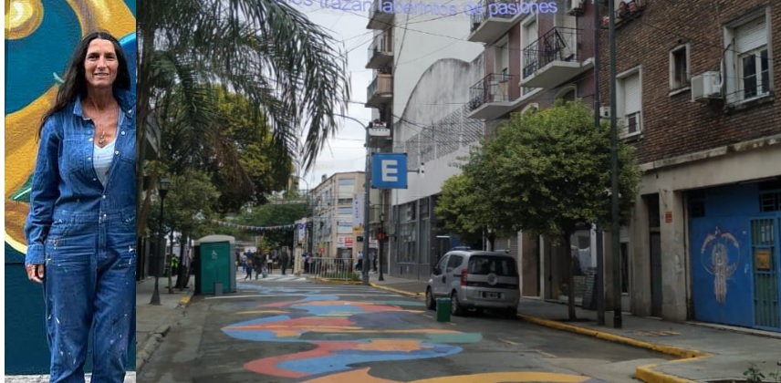 “Una hermosa experiencia”: Silvia Dotta diseñó los filetes de la “alfombra de arte” más grande de CABA, en la calle Agüero del Abasto