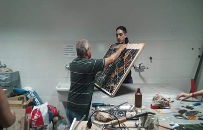 Talleres de reciclado textil y vitraux en la Casa de la Cultura Popular Villa 21- 24