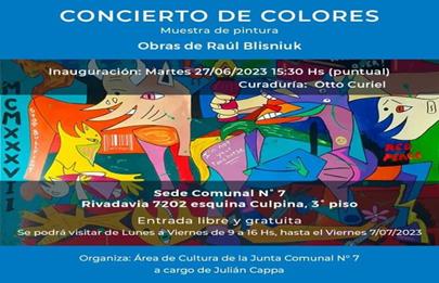 Muestra de pintura “concierto de colores” en la sede comunal 7