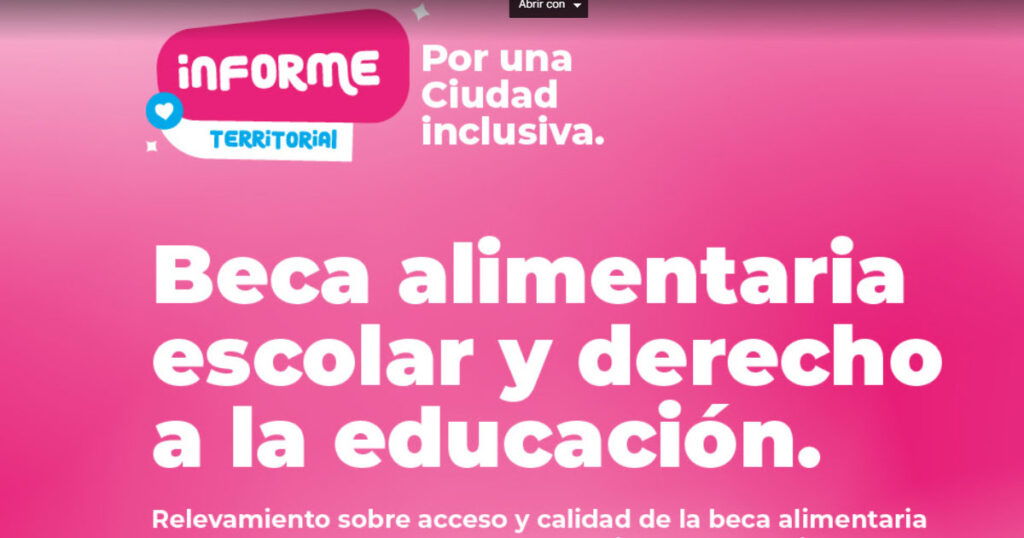 Encuesta sobre becas alimentarias en el ámbito escolar
