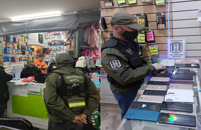 Allanamientos en dos locales de ventas de celulares y accesorios en Nueva Pompeya