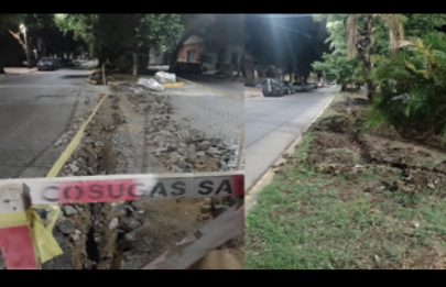Obra abandonada en el boulevard Remedios