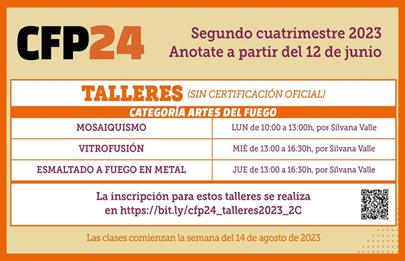 Inscripción para cursos y talleres del CFP 24 de Flores