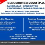 Nuevos encuentros con candidatas y candidatos a la Comuna 8