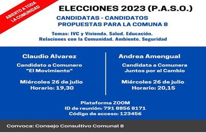 Nuevos encuentros con candidatas y candidatos a la Comuna 8