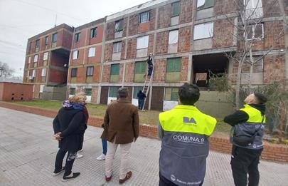 Tareas de mejoras en el Barrio Justo Suárez