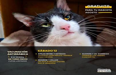 Vacunación antirrábica gratuita en Parque Chacabuco