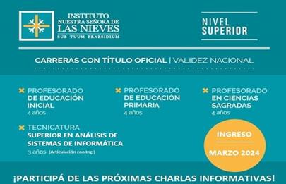 Charlas informativas de las Carreras del Nivel Superior del Instituto Las Nieves