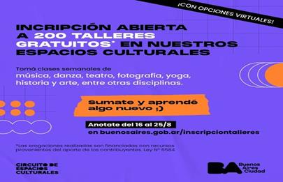 Talleres en el Espacio Cultural Chacra de los Remedios de Parque Avellaneda