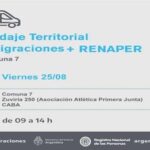 Operativo móvil de Renaper y Migraciones en Parque Chacabuco
