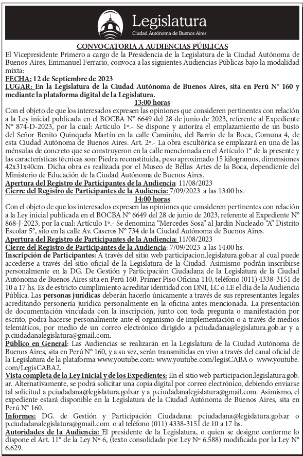Audiencia Pública 12-09-2023
