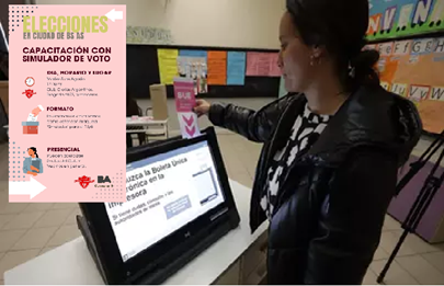 Capacitación con simulador de voto en el club Glorias Argentinas