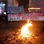 Acto en Obelisco en repudio a la muerte de Facundo Morales