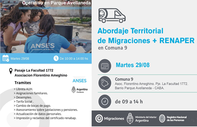 Operativo interministerial en Parque Avellaneda