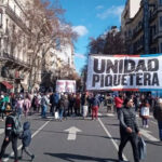 Movilización del Frente piquetero en reclamo de alimentos para los comedores