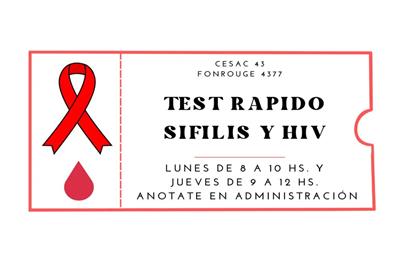Testeo de HIV y sífilis en el Cesac 43 de Villa Lugano