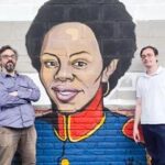 Está en marcha un nuevo mural de Gabriel Corocher, en la Comuna 7