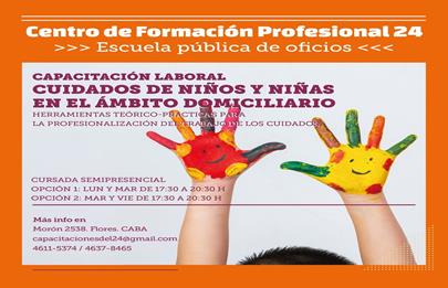 CFP 24: Curso Cuidados de niños y niñas en el ámbito domiciliario