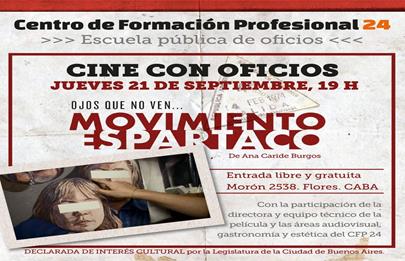 Vuelve el cine con oficios en el CFP 24 de Flores