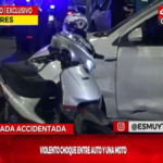 Choque entre auto y moto en el barrio de Flores