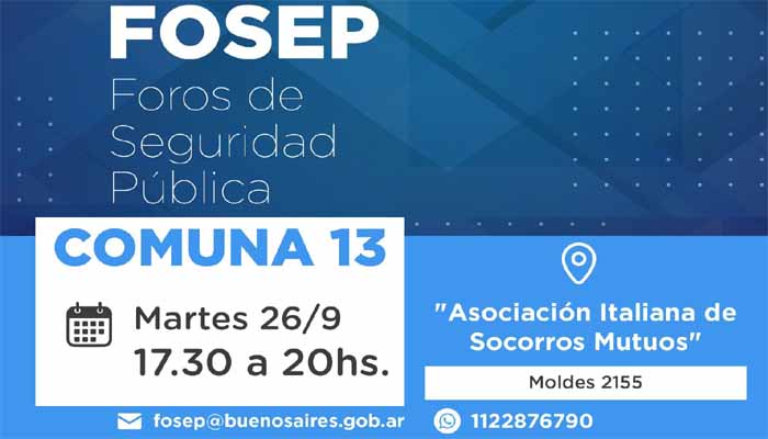 Belgrano: foro de Seguridad Pública