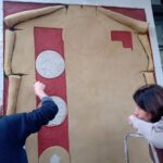 Inició la recreación de los murales de Héctor Rapisarda en la estación Villa Lugano del tren Belgrano Sur