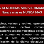 Organizaciones de La Boca expresaron “los genocidas son victimarios nunca más, es nunca más”