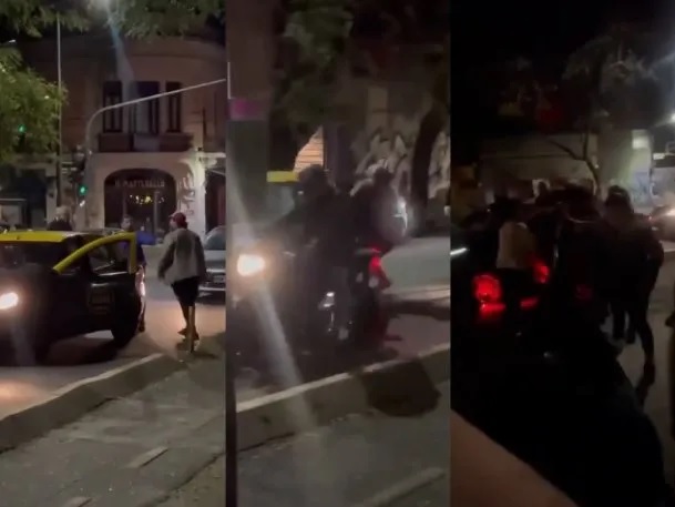 Palermo: una pelea entre taxistas terminó con un motociclista atropellado