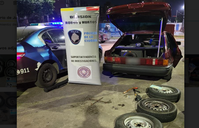 Detienen a tres “robarruedas” en Villa Lugano