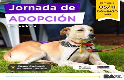 Se viene una jornada de adopción de mascotas en Parque Avellaneda