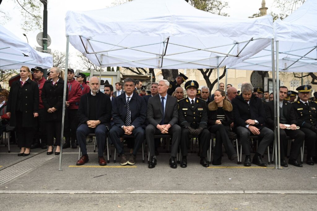 Palermo: Rodríguez Larreta y Jorge Macri homenajearon a los policías de la Ciudad caídos en cumplimiento del deber