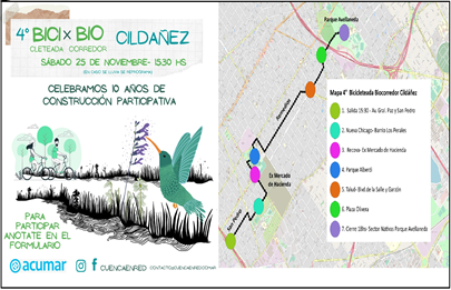 Se viene la 4° Bicicleteada por el Biocorredor Cildáñez