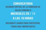 Está abierta la convocatoria para la reunión de la Comisión de salud de la comuna 8