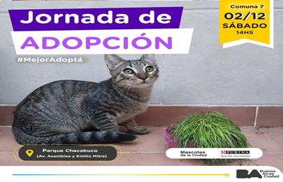 Jornada de adopción de mascotas en Parque Chacabuco