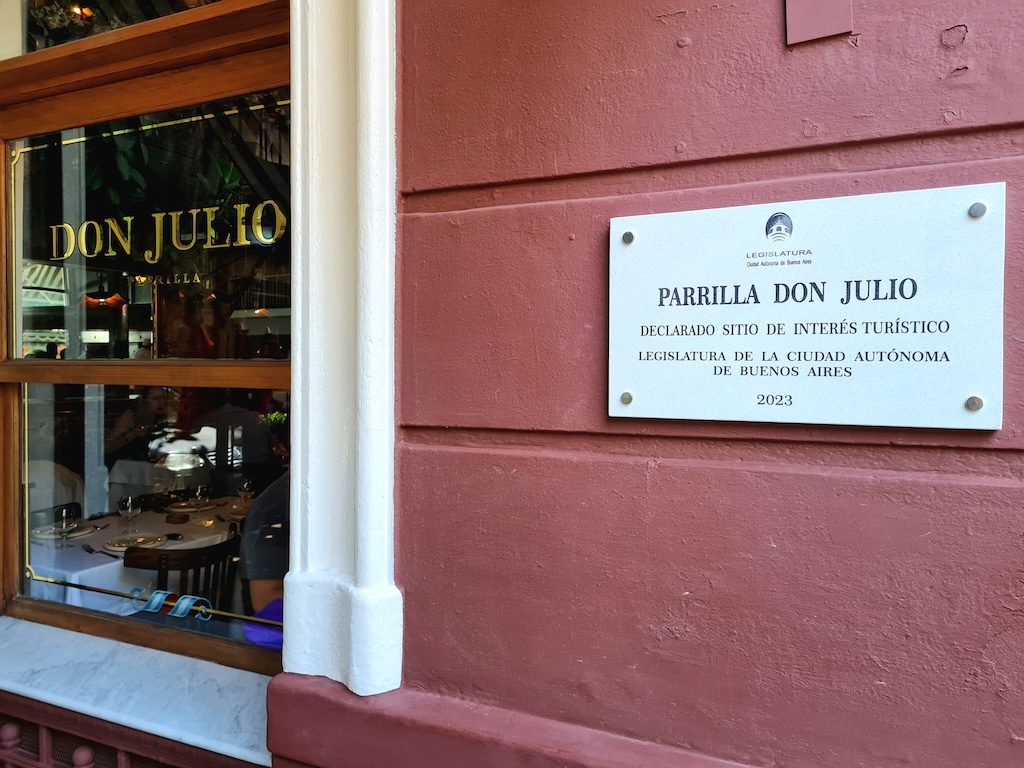 Declararon a Parrilla Don Julio de Interés Turístico de la Ciudad