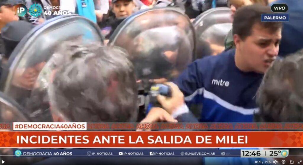 Almagro: el SiPreBA repudió que durante la votación de Milei “la policía obstaculizó la tarea de trabajadores prensa”