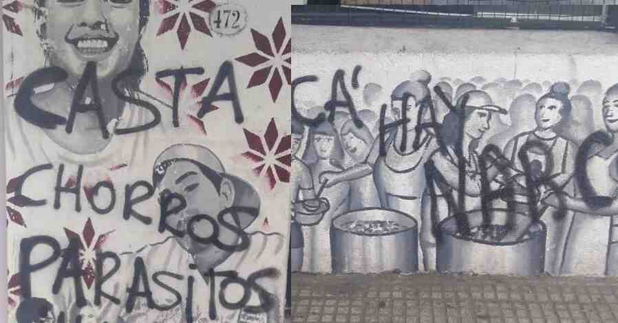 Balvanera: vandalizaron con consignas libertarias el frente del espacio político El Areta