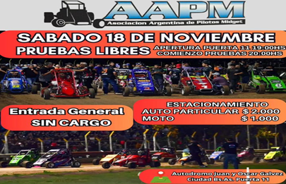 Pruebas libres de midget en el Autódromo de la Ciudad