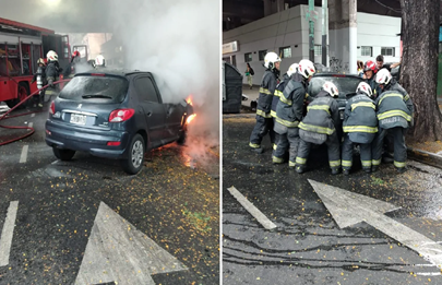 Parque Avellaneda: Choque e incendio frente a la subsede comunal
