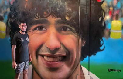 Formado en Lugano hoy es un muralista que conmueve con su arte