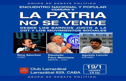 “La Patria no se vende” en el club Larrazábal